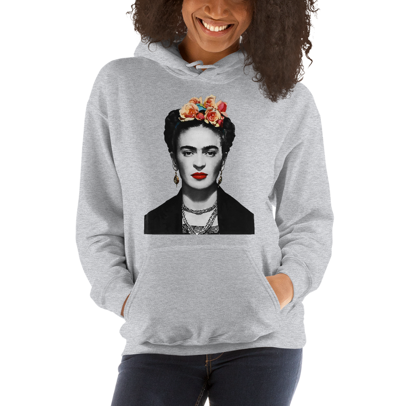 Frida Kahlo With Flowers Poster Artwork Unisex Hoodie